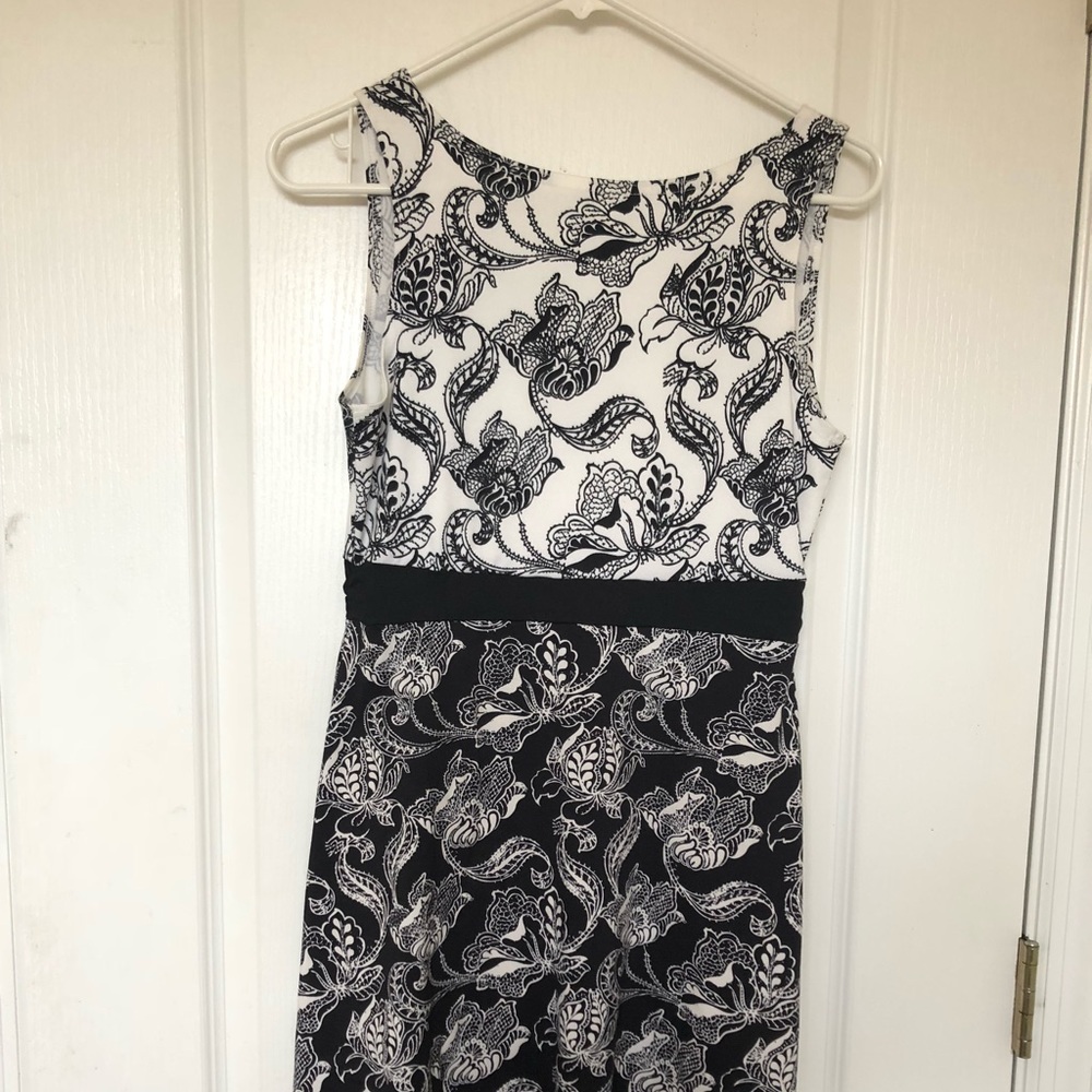 Black and white midi dress